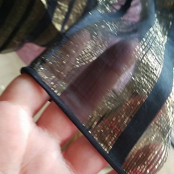 vintage 70's designer JULIO Silk Top Blouse formal - Picture 5 of 8